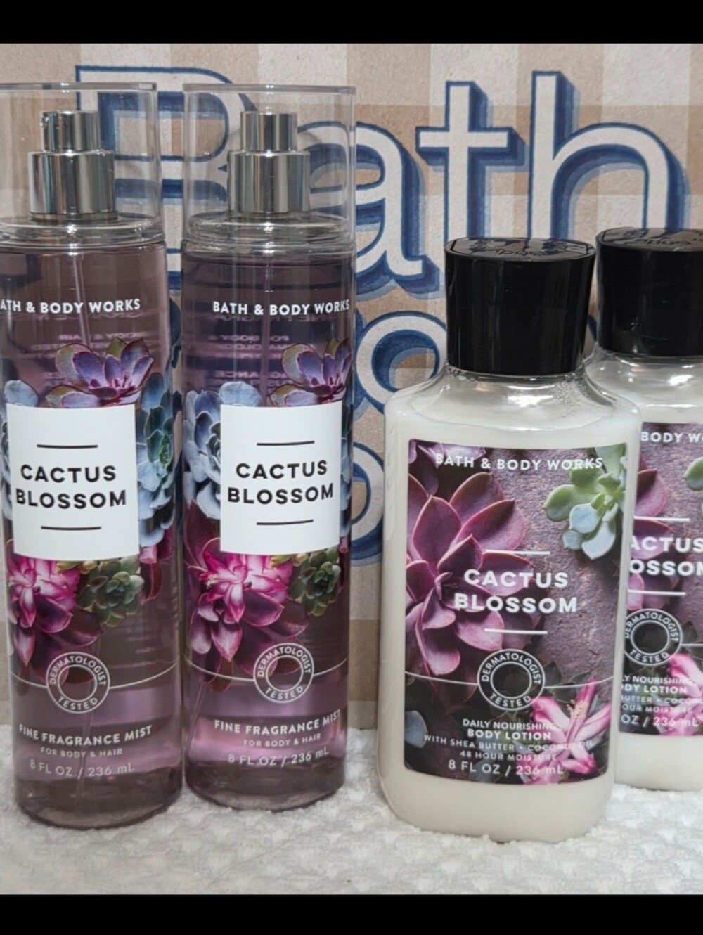 Bath and Body Works Cactus Blossom Bundle 4PC New!